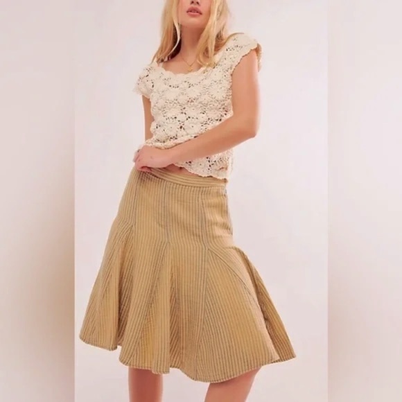 Free People Candace Midi Skirt - NWOT​​​​ - Picture 1 of 9